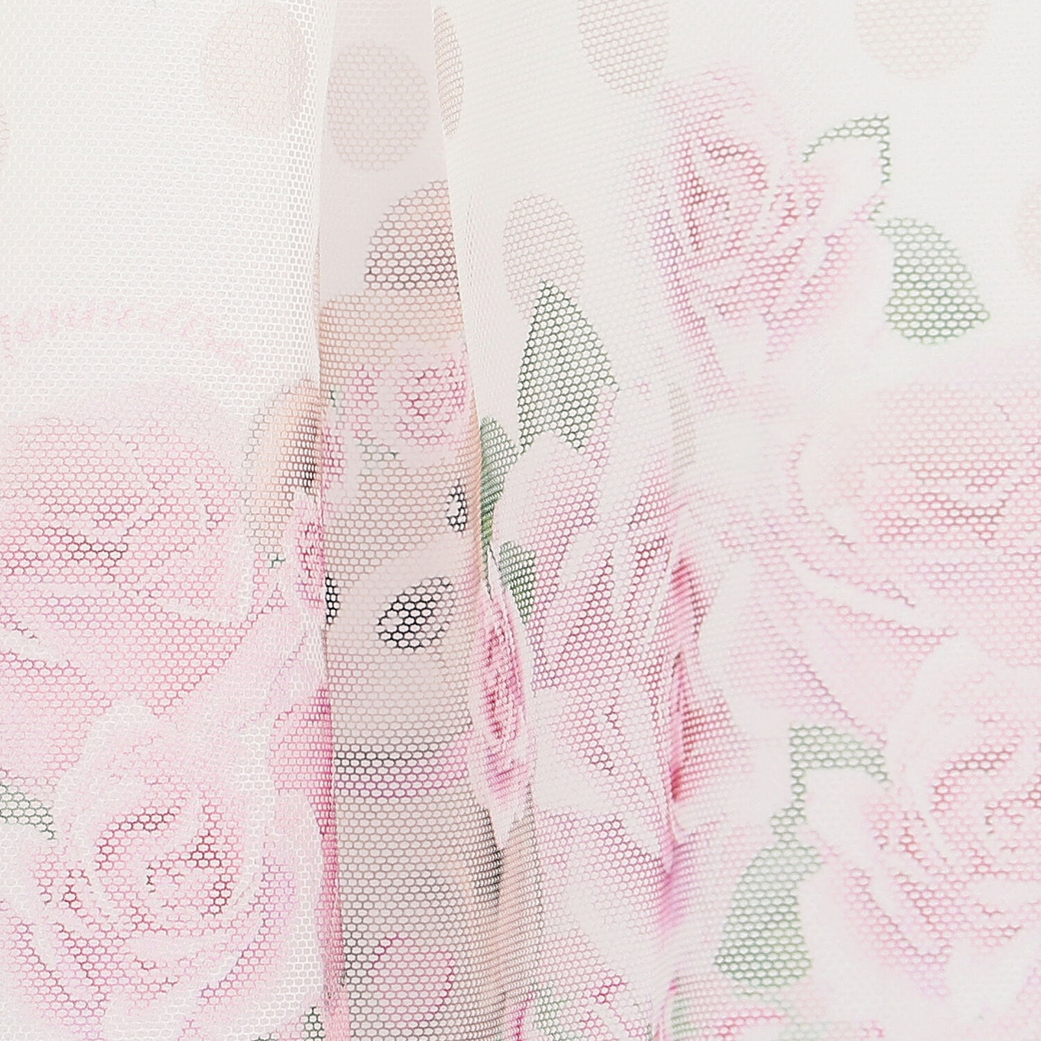 Younger Girls White & Pink Roses & Bears Tulle Dress, 1, hi-res