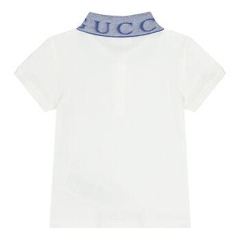 Baby Boys White & Blue Polo Shirt