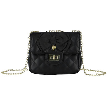 Girls Black Bow Handbag