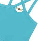 Girls Blue Criss Cross Strap Playsuit, 1, hi-res