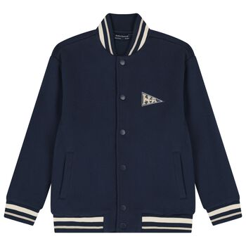 Boys Navy Blue Varsity Bomber Jacket