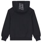 Boys Black Swoosh Logo Tracksuit, 1, hi-res