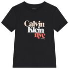 Girls Black Logo T-Shirt, 1, hi-res