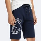 Boys Navy Blue Logo Shorts, 1, hi-res