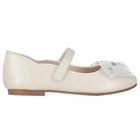 Girls Ivory Bow Shoes, 3, hi-res
