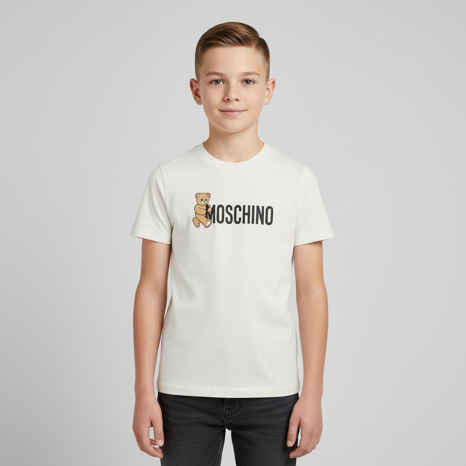 Ivory Teddy Bear Logo T-Shirt, 1, hi-res