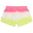 Girls Neon Pink & Neon Yellow Ombre Shorts, 1, hi-res