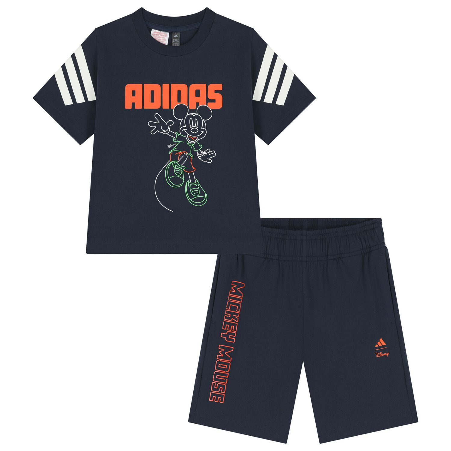 Navy Blue Disney Logo Shorts Set, 1, hi-res