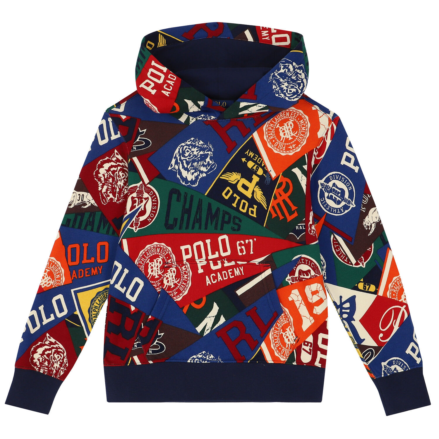 Boys Multi-Colored Logo Hooded Top, 1, hi-res