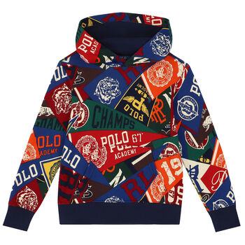 Ralph Lauren Boys Multi-Colored Logo Hooded Top, 1 Boys Multi-Colored Logo Hooded Top