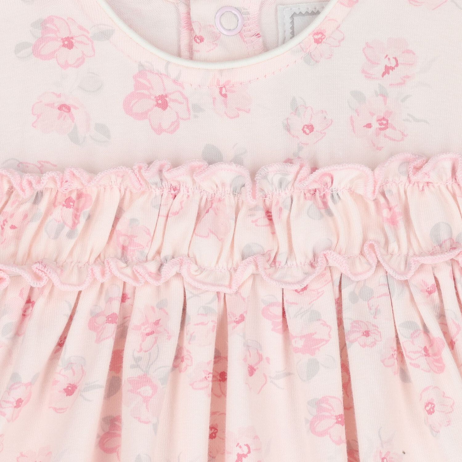 Baby Girls Pink Floral Dress, 1, hi-res