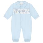 Baby Boys Blue Hot Air Balloon Babygrow, 1, hi-res