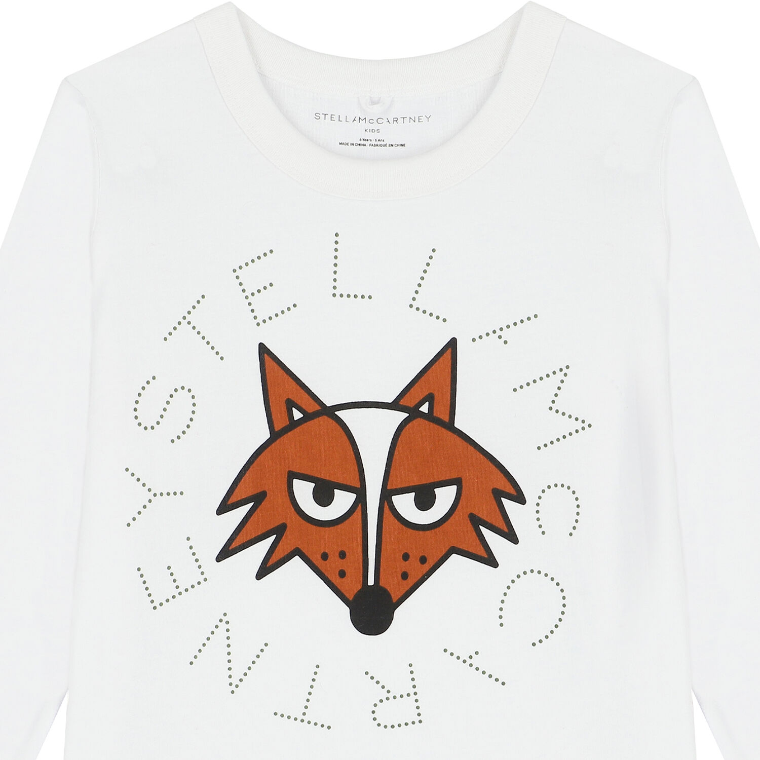 Boys White Fox Long Sleeve Top, 1, hi-res