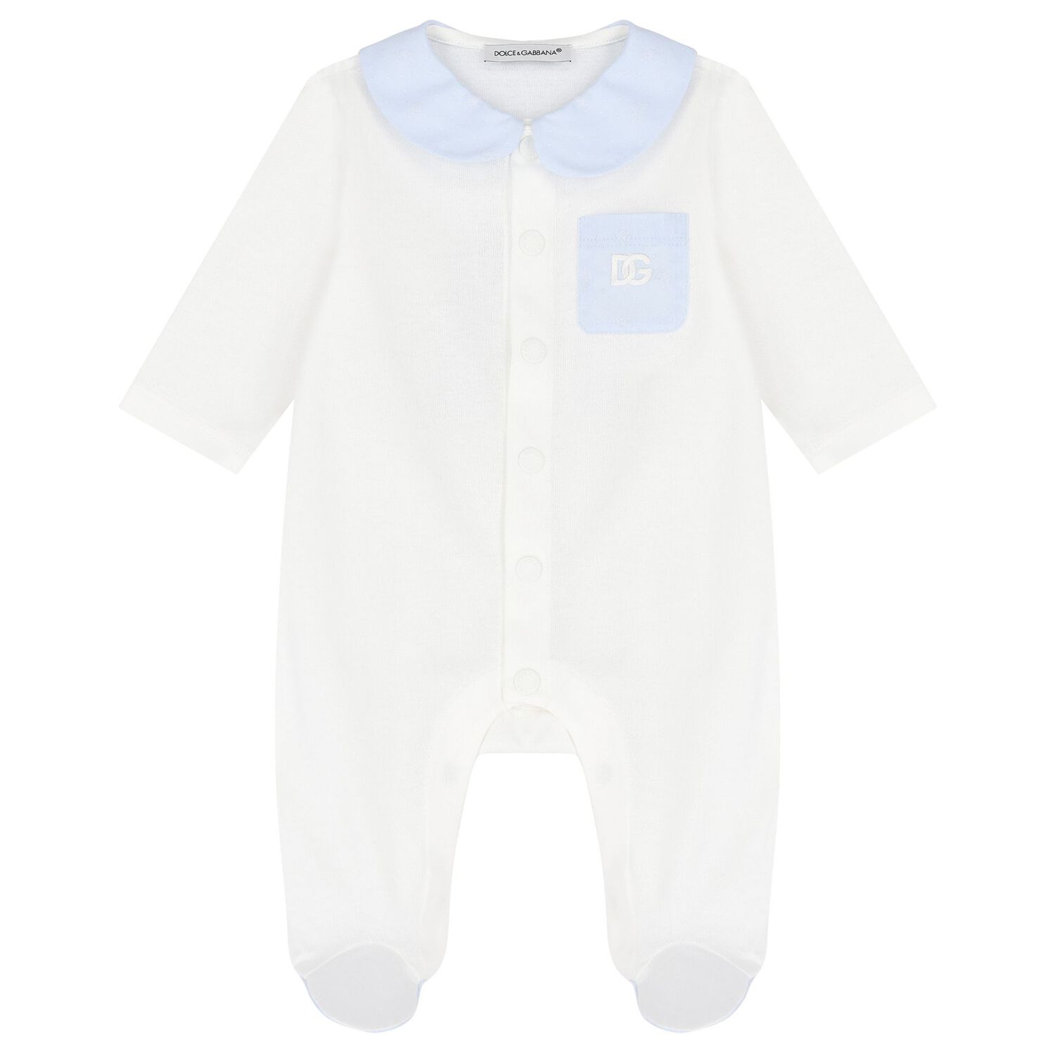 Ivory & Blue Cotton Babygrow Gift Set, 1, hi-res