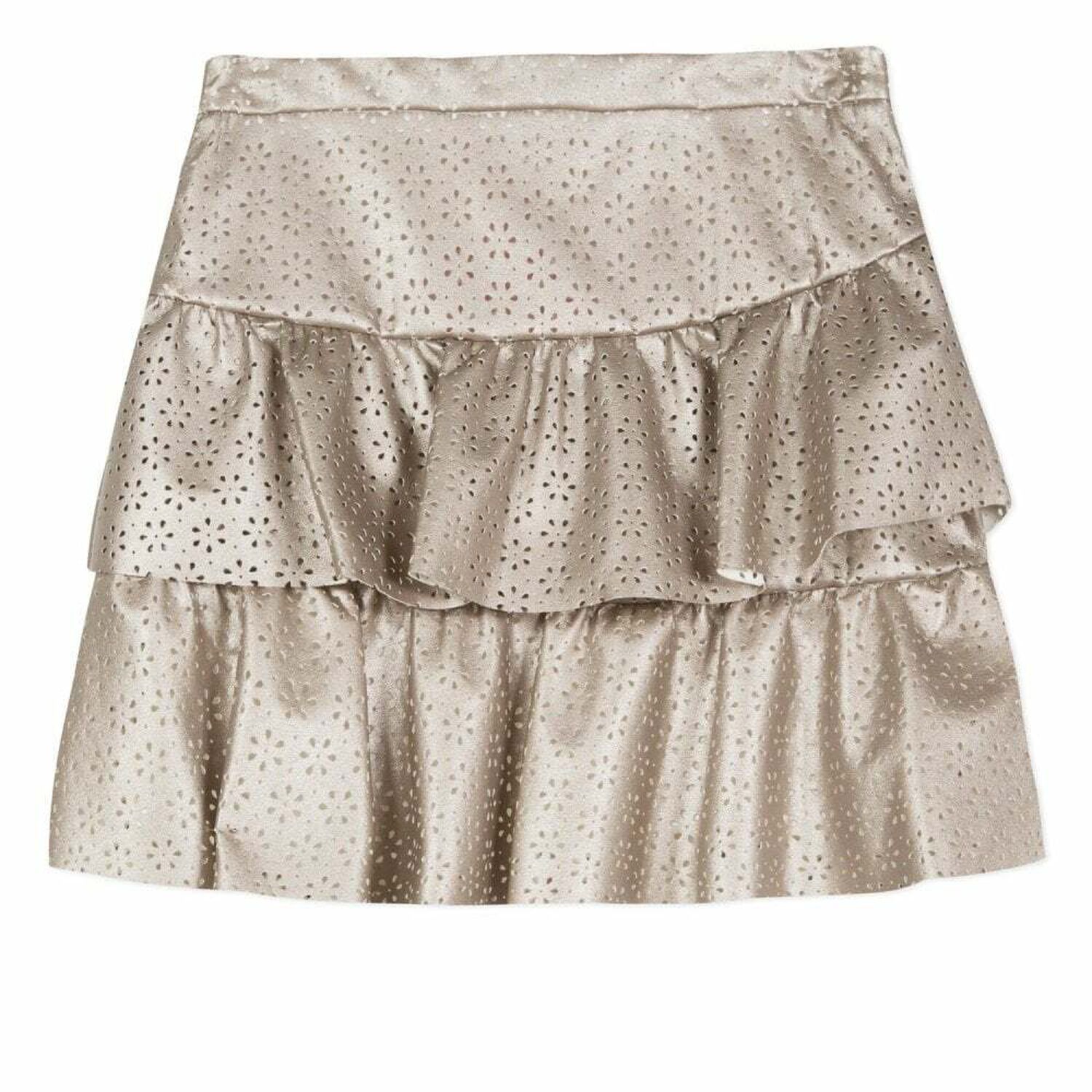 Girls Gold Faux Leather Skirt, 1, hi-res image number null
