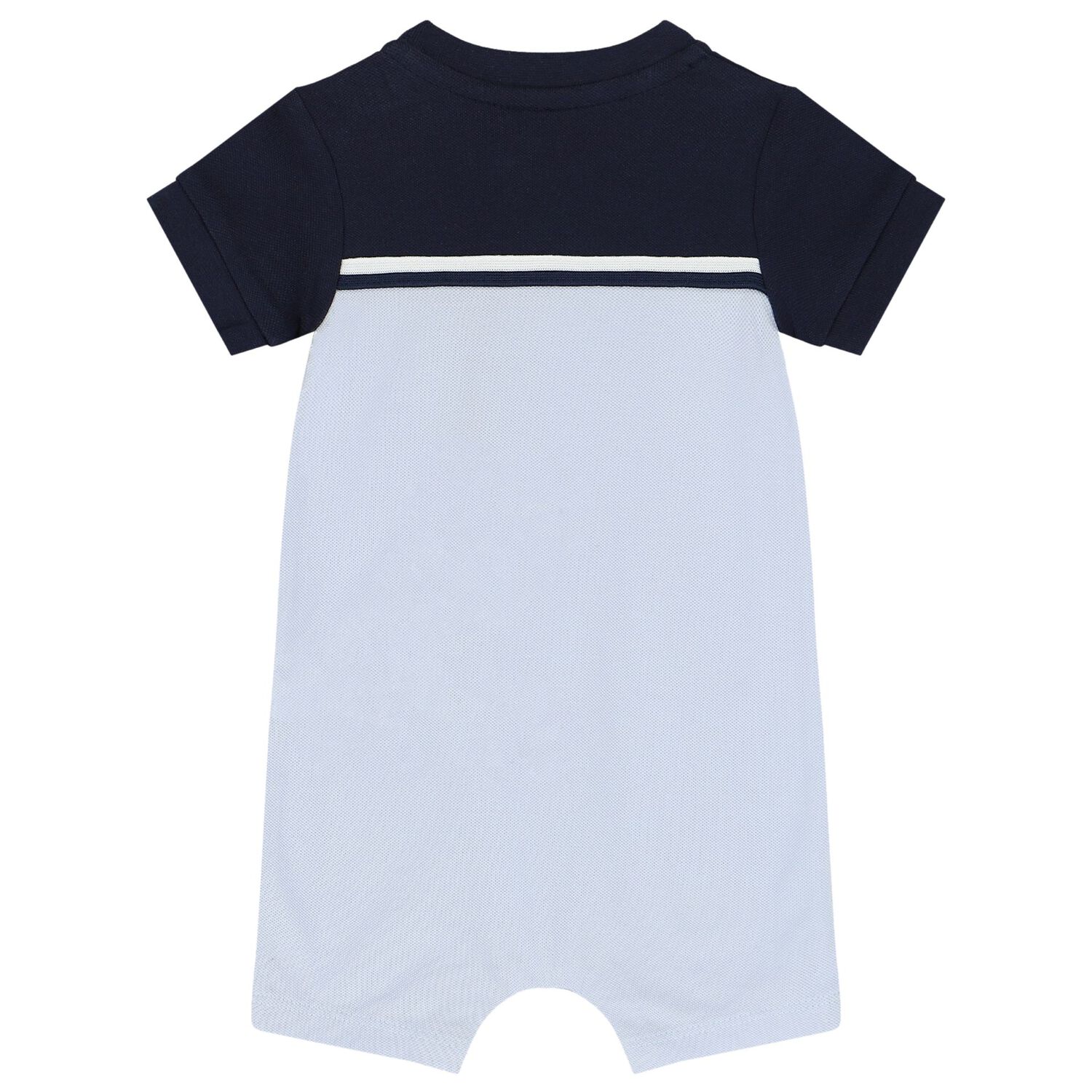 Baby Boys Navy Blue & Blue Logo Romper, 2, hi-res