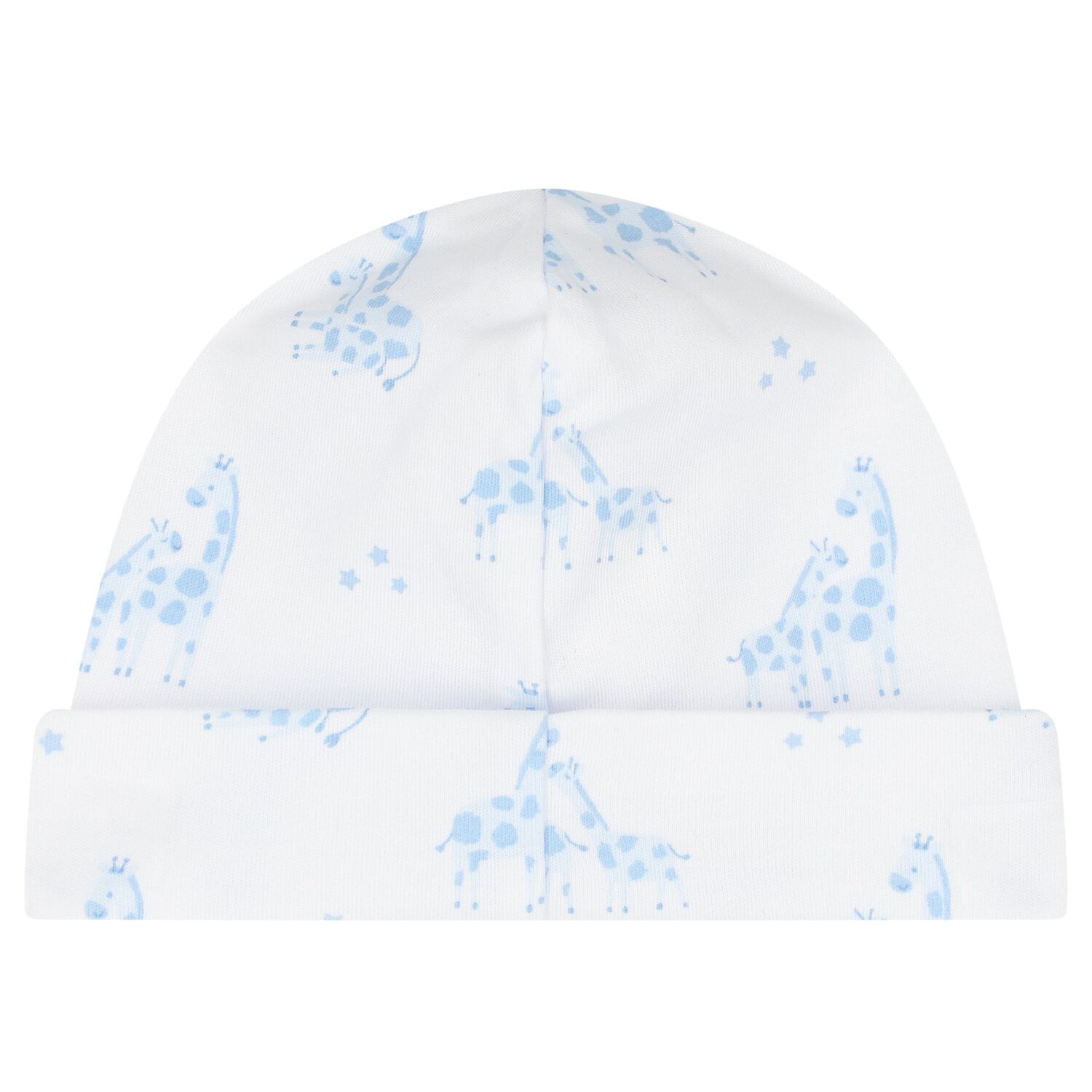 Baby Boys White & Blue Giraffe Hat, 1, hi-res