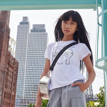 Girls White Logo Heart T-Shirt