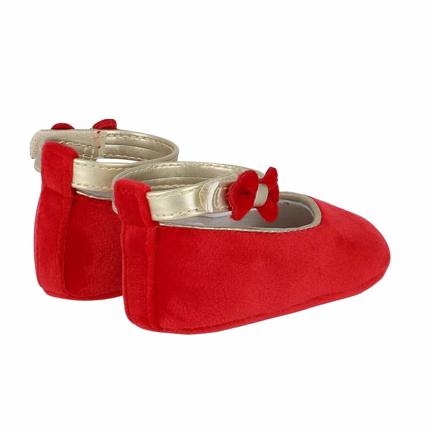 Baby Girls Red Velvet Pre Walker Shoes, 2, hi-res