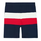 Boys Navy, White & Red Logo Shorts, 1, hi-res