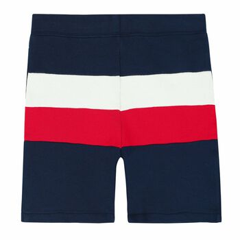 Boys Navy, White & Red Logo Shorts