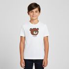 Boys White Teddy Bear Logo T-Shirt, 1, hi-res