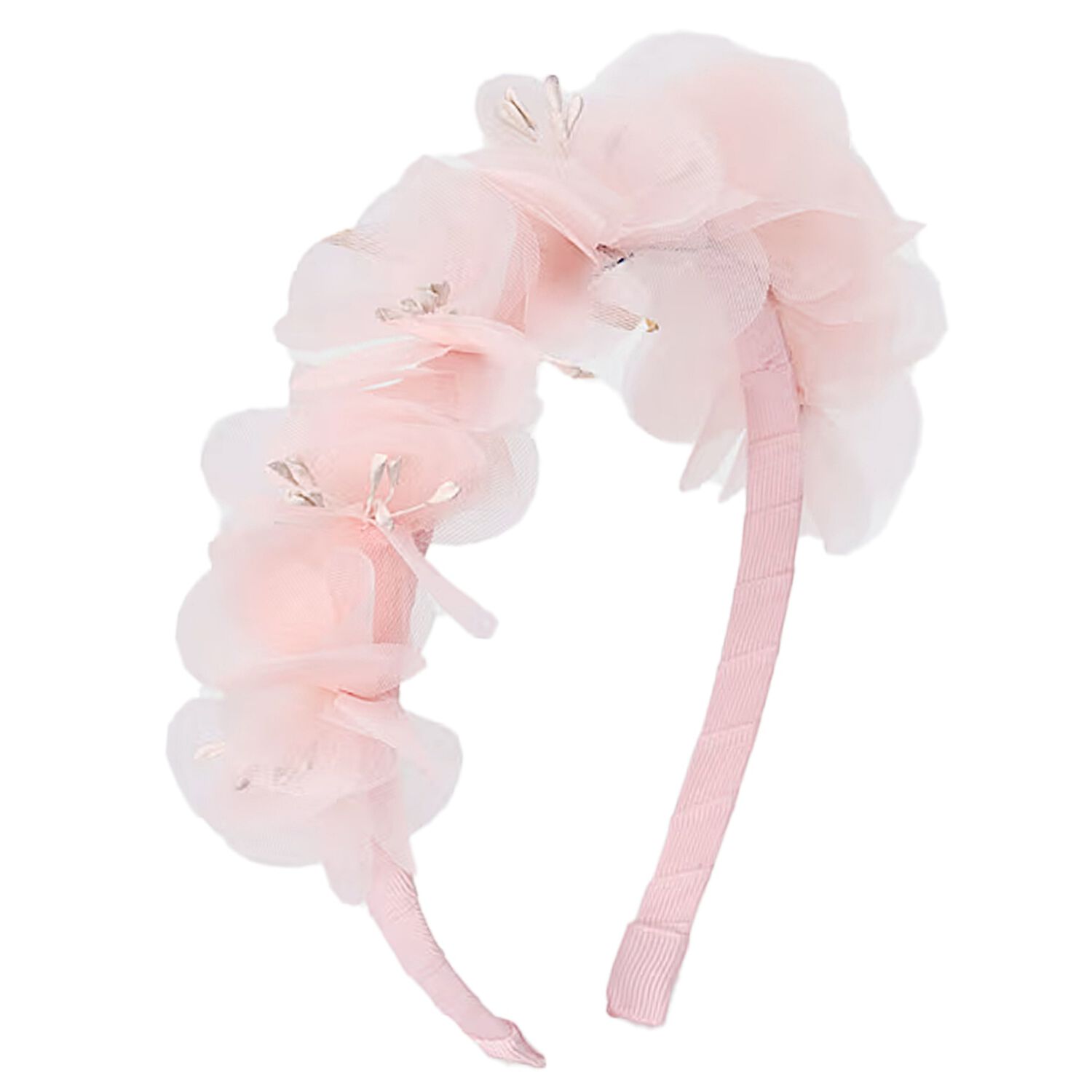 Girls Pink Flower Headband, 1, hi-res