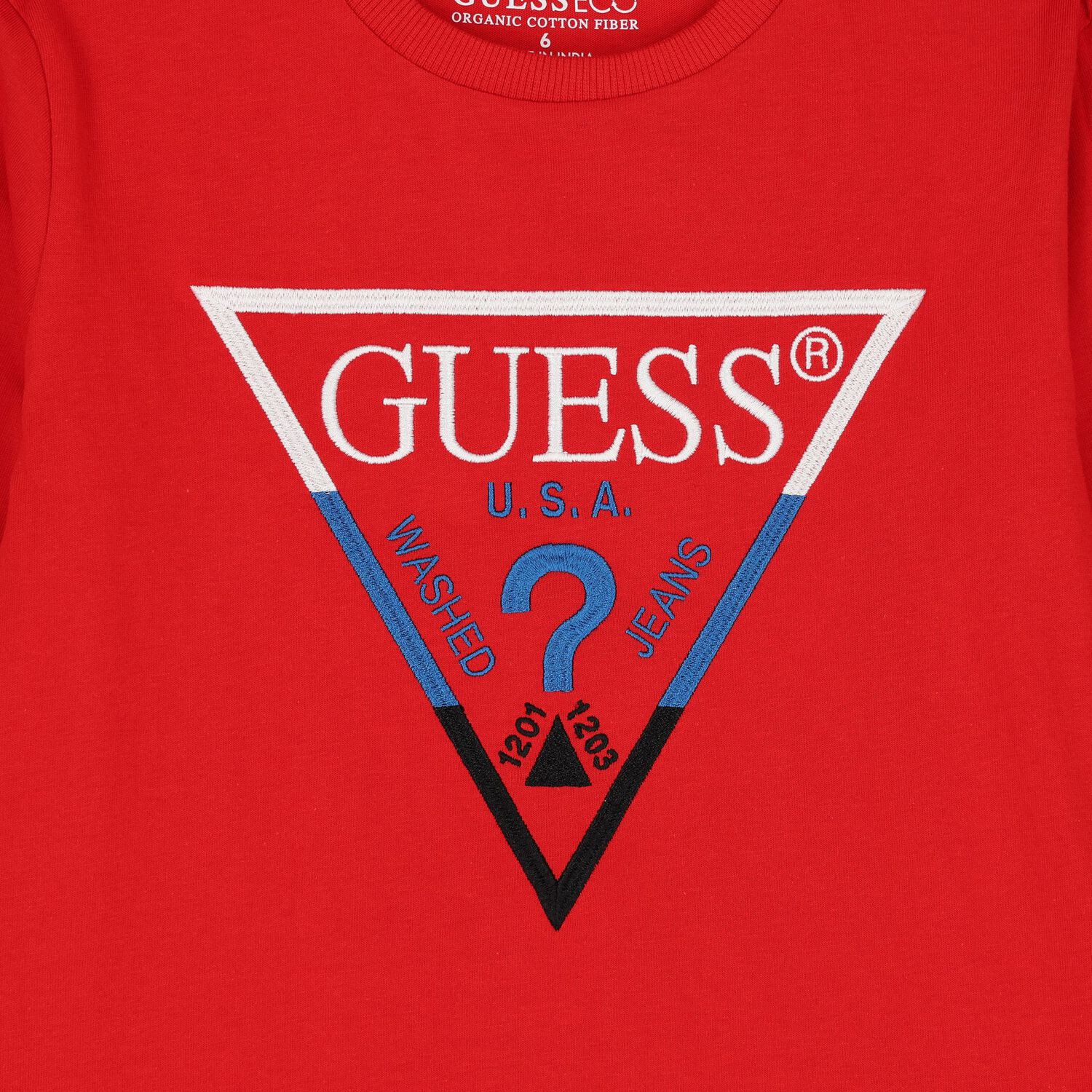 Boys Red Logo Long Sleeve Top, 1, hi-res