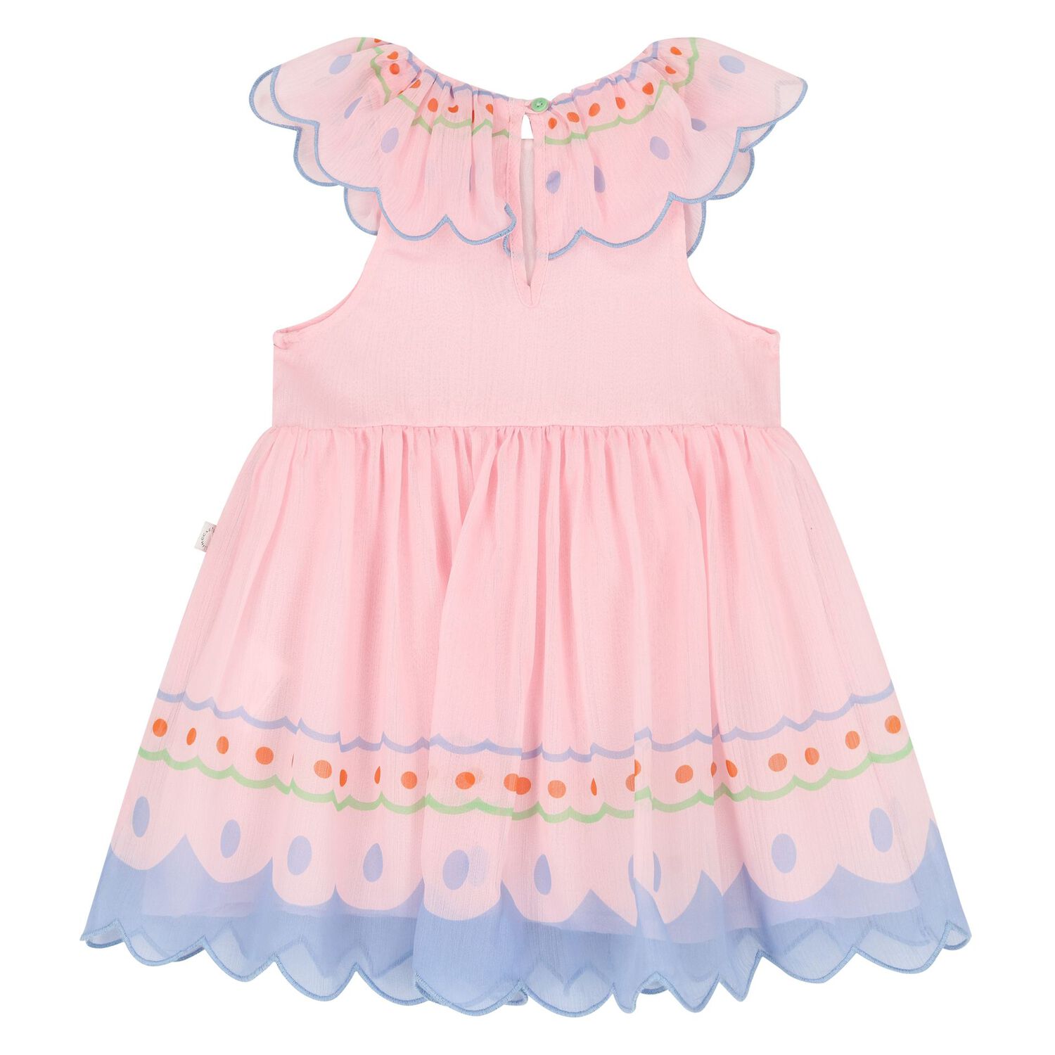 Younger Girls Pink Chiffon Dress, 1, hi-res
