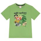 Boys Green Puzzle T-Shirt, 1, hi-res