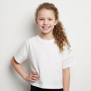 Girls White Logo T-Shirt