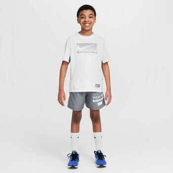 Boys White & Grey Shorts Set