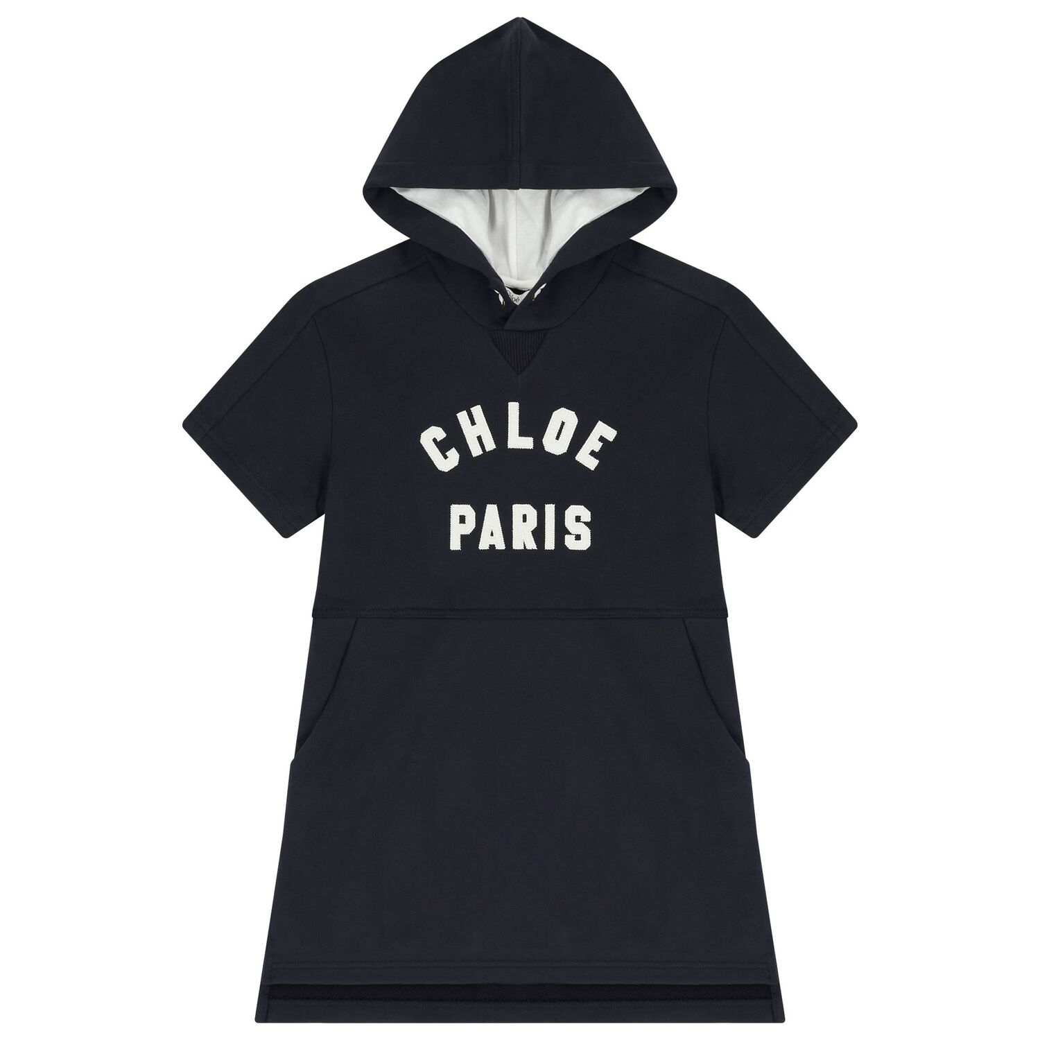 Girls Navy Blue Logo Dress, 2, hi-res