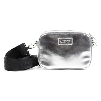 Girls Silver Faux Leather Bag