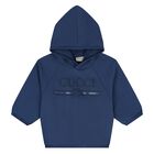 Boys Younger Blue Logo Hooded Top, 1, hi-res