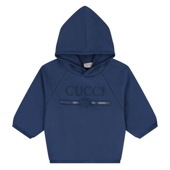 Boys Younger Blue Logo Hooded Top