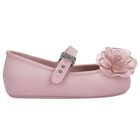 Girls Pink Flower Ballerina Shoes, 2, hi-res