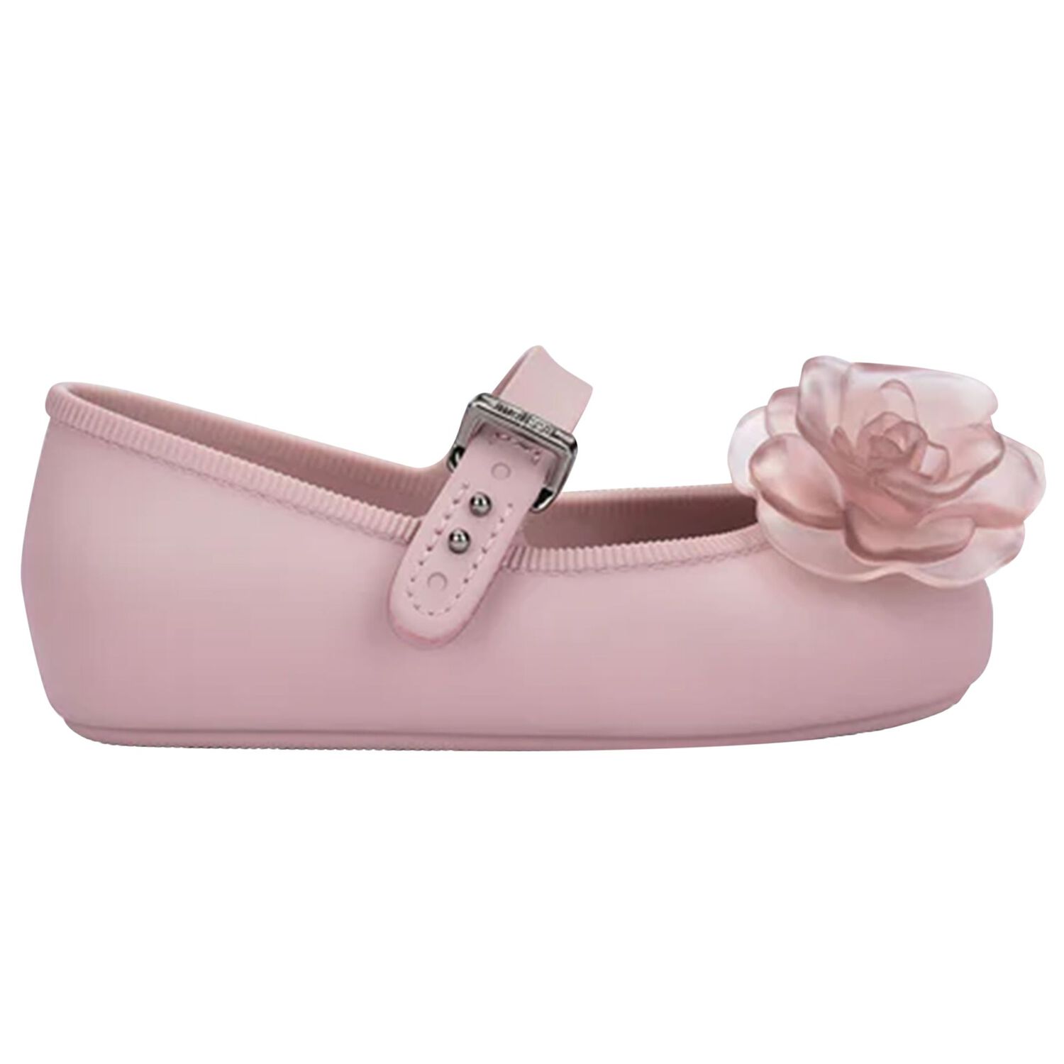 Girls Pink Flower Ballerina Shoes, 2, hi-res