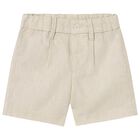 Younger Boys Beige Shorts, 1, hi-res