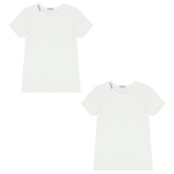 Boys White Logo T-Shirts ( 2 Pack ) 