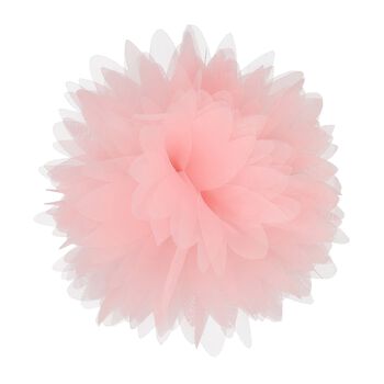 Girls Pink Tulle Flower Hairclip