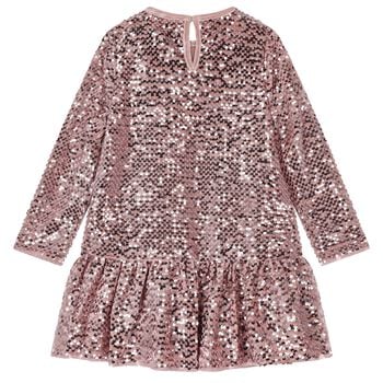 Girls Pink Embellished Sequin Dress