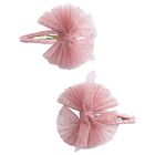 Girls Pink Knot Bow Hairclips ( 2 Pack ), 1, hi-res