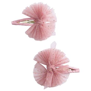 Girls Pink Knot Bow Hairclips ( 2 Pack )