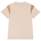 Boys Beige Logo T-Shirt, 2, hi-res