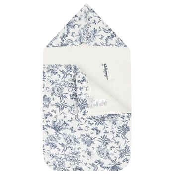 Ivory & Navy Blue Toile De Jouy Baby Nest