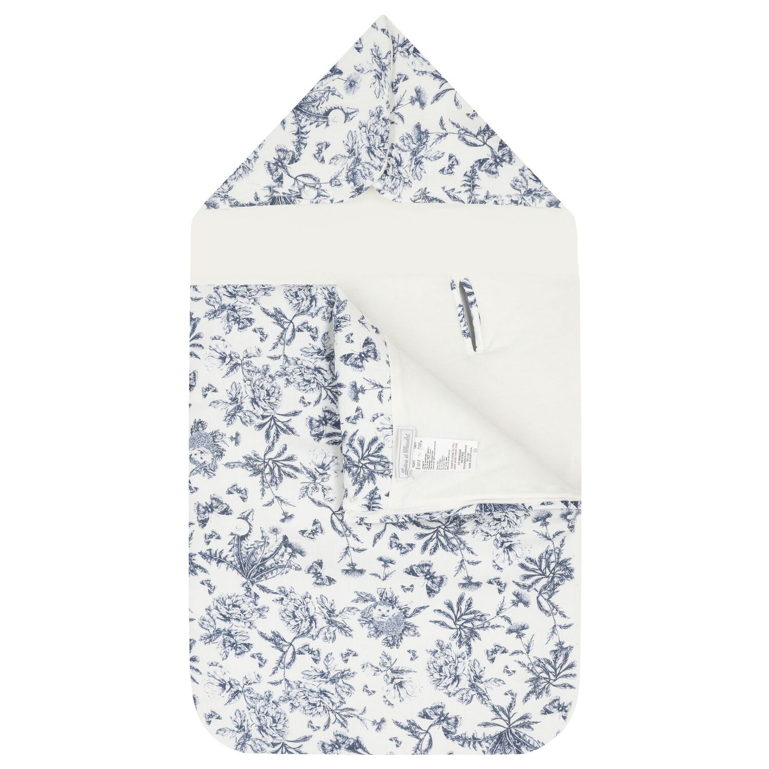 Ivory & Navy Blue Toile De Jouy Baby Nest, 1, hi-res image number null