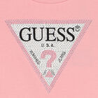 Girls Pink Diamante Logo T-Shirt, 4, hi-res
