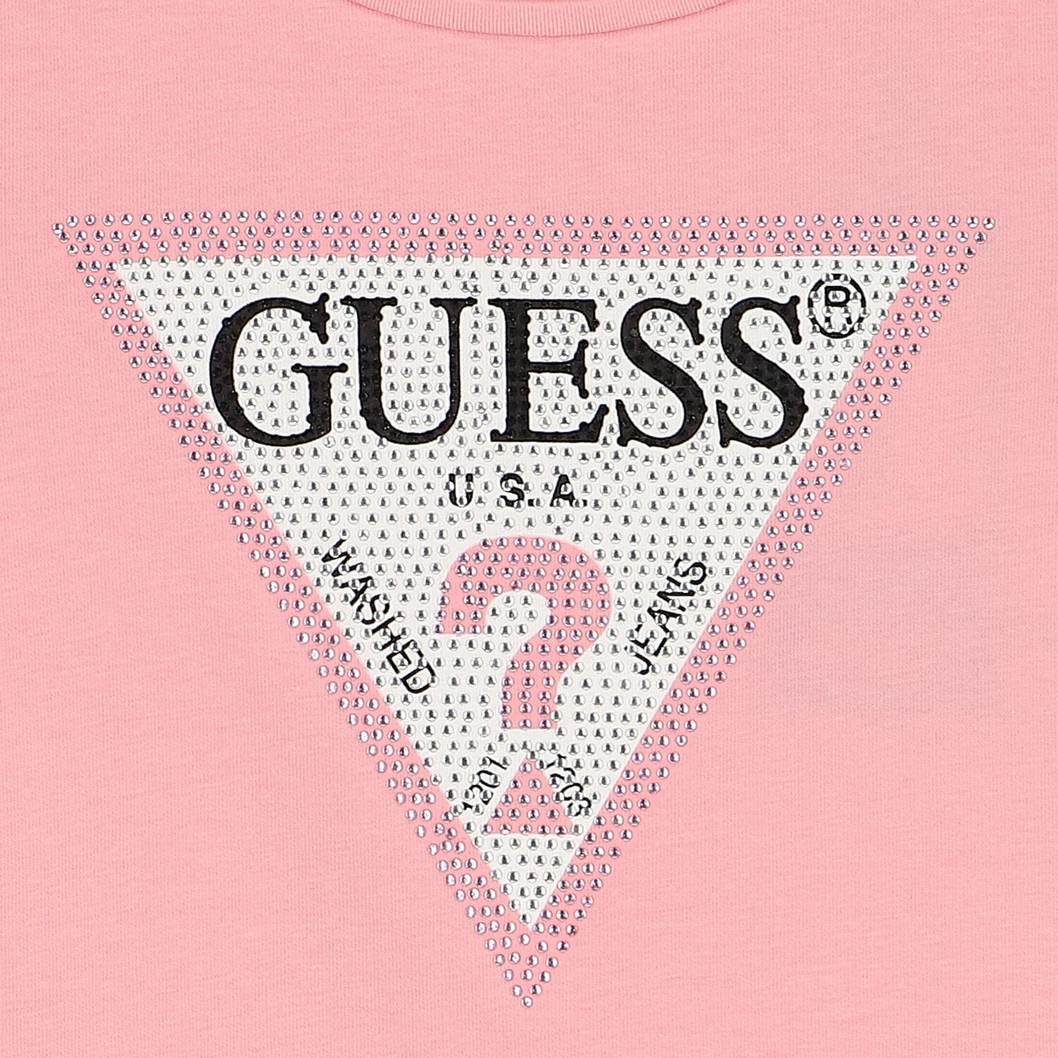 Girls Pink Diamante Logo T-Shirt, 4, hi-res