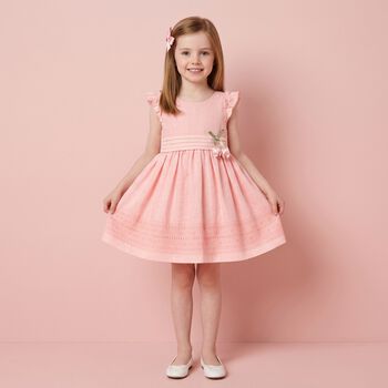 Younger Girls Pink Bow Dress
